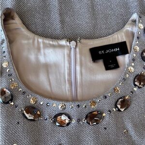 St. John Couture Collection Light Lavender - Silver Embellished Maxi Dress